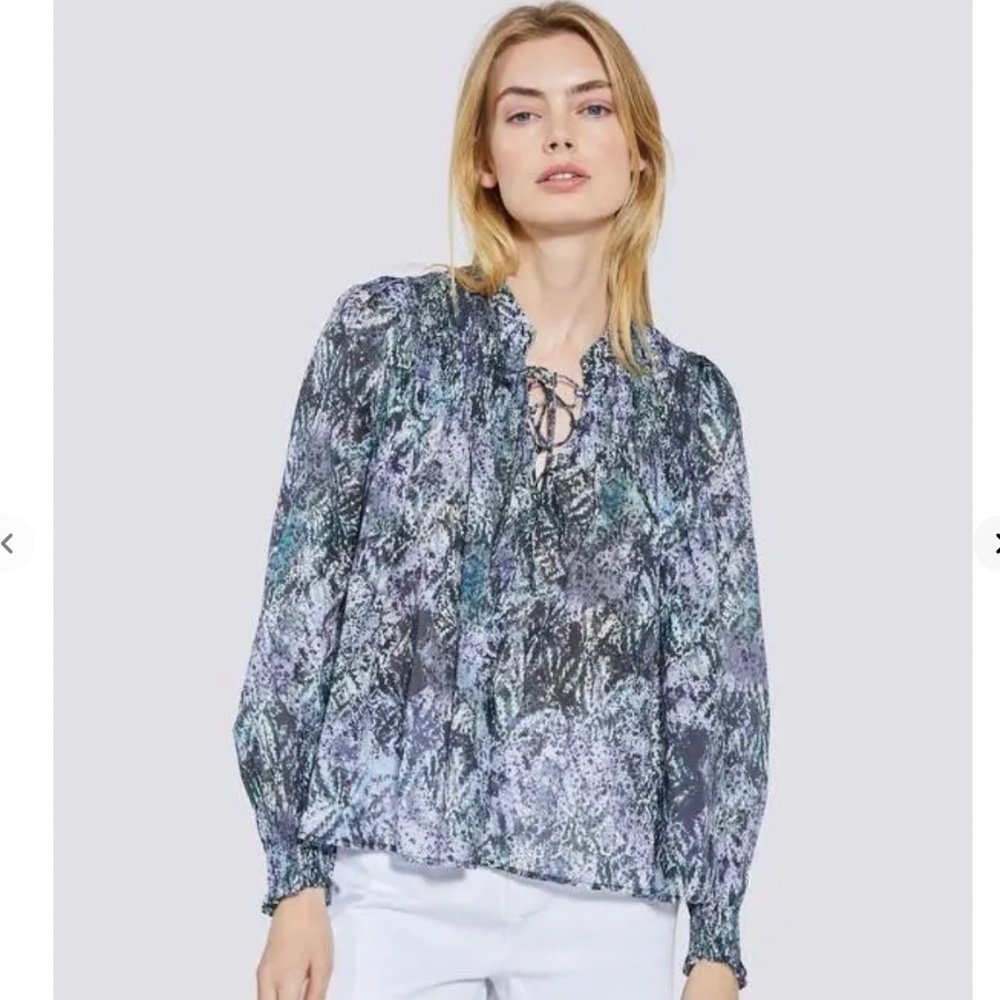 IRO Calli Boho Printed Blouse Top Size 34 (XS)